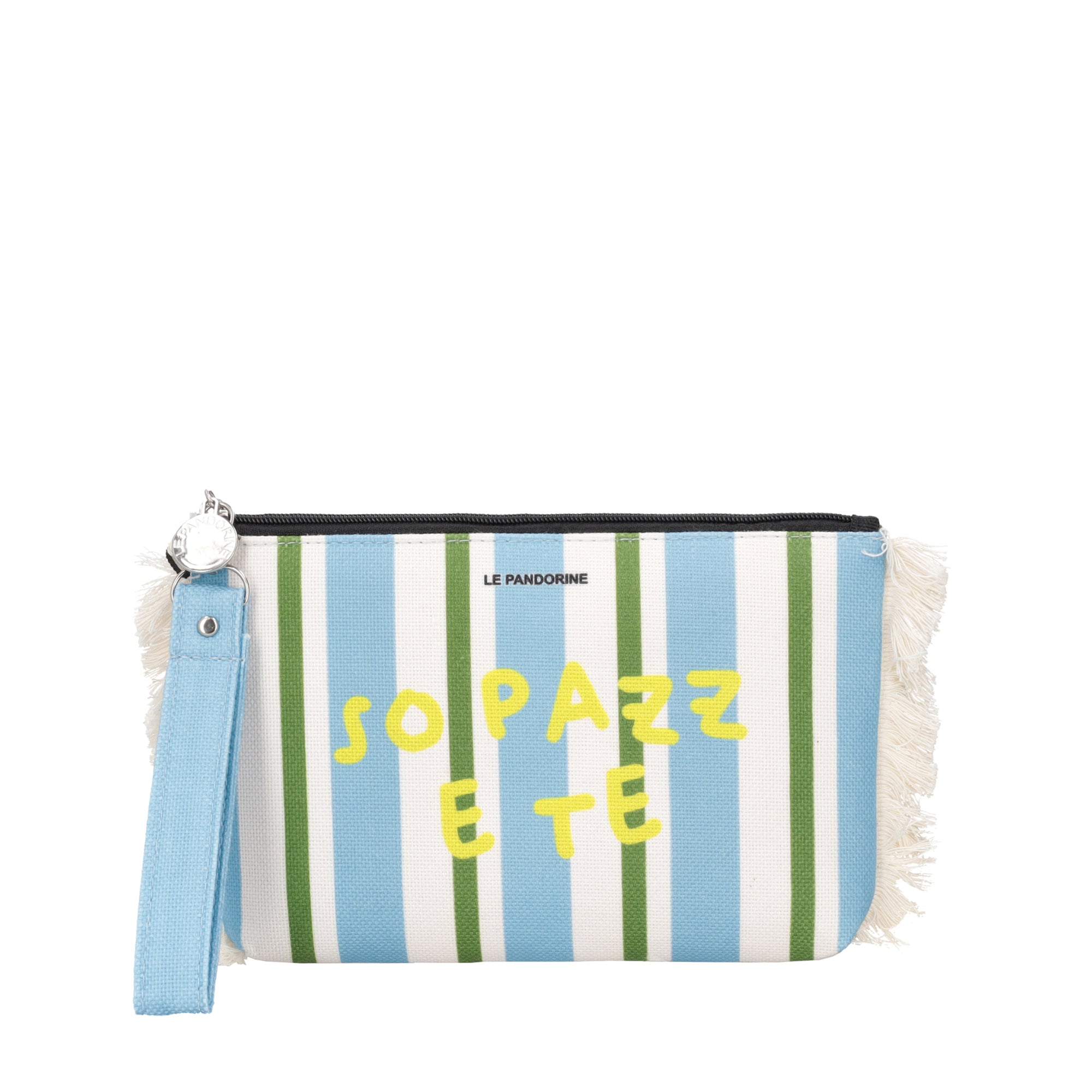 Pochette Marina in tessuto con polsiera colore azzurro - Idee Regalo | Le Pandorine