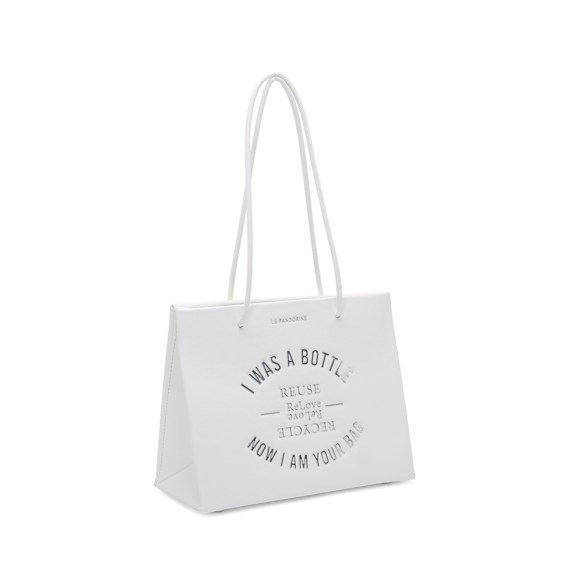 Shopper piccola Bottle Bag colore bianco - Planet B | Le Pandorine