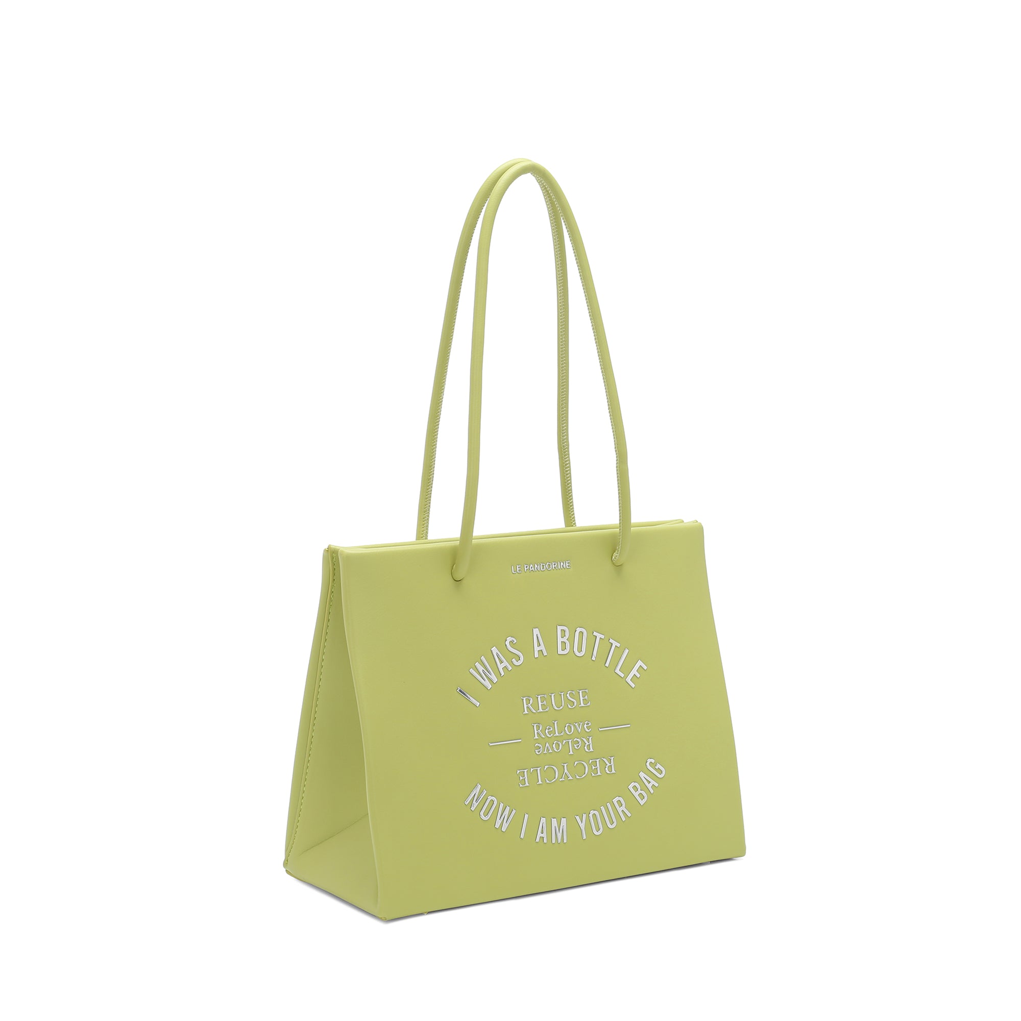 Shopper piccola Bottle Bag colore lime - Planet B | Le Pandorine