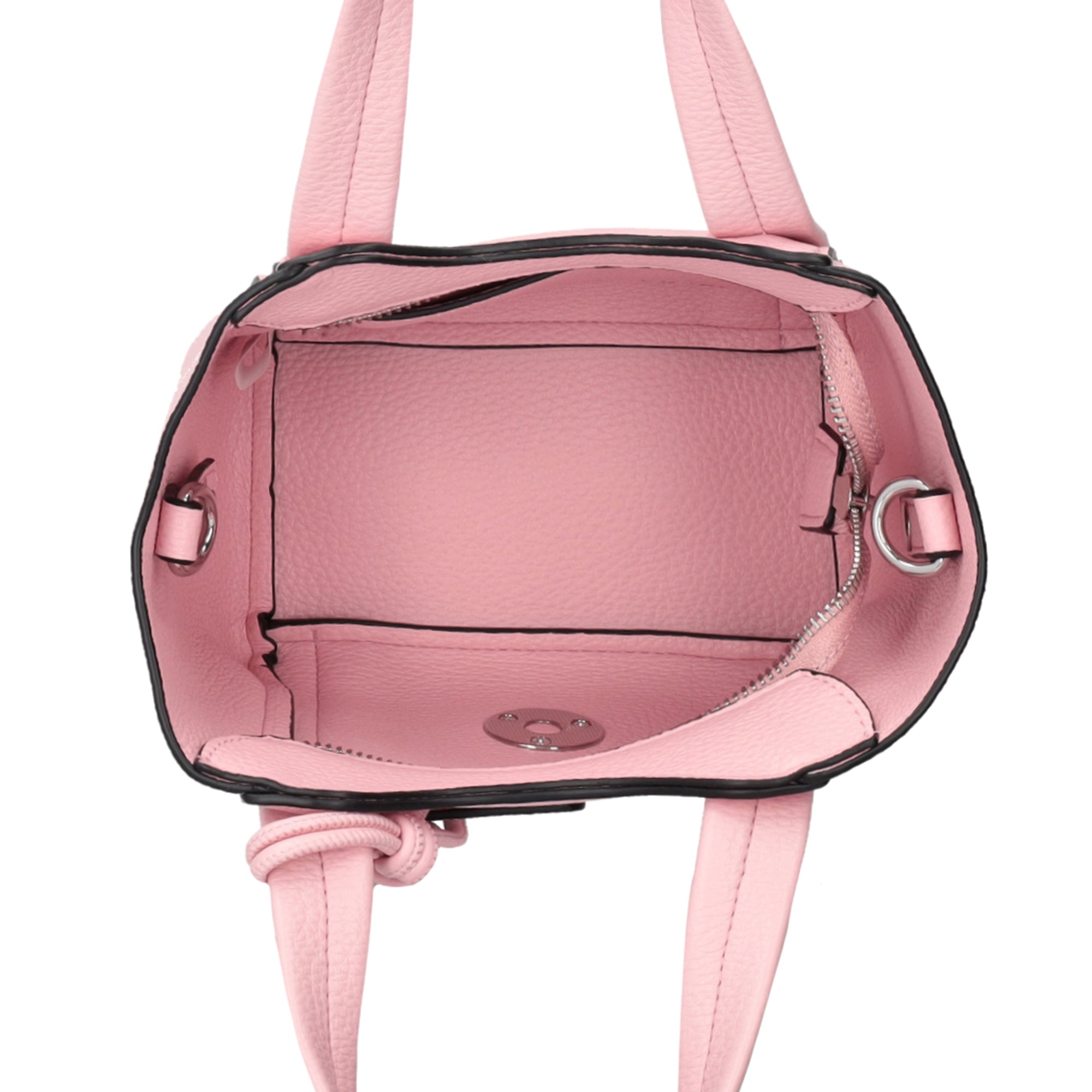 Vicky mini shopping bag with pink decorative tag | Le Pandorine