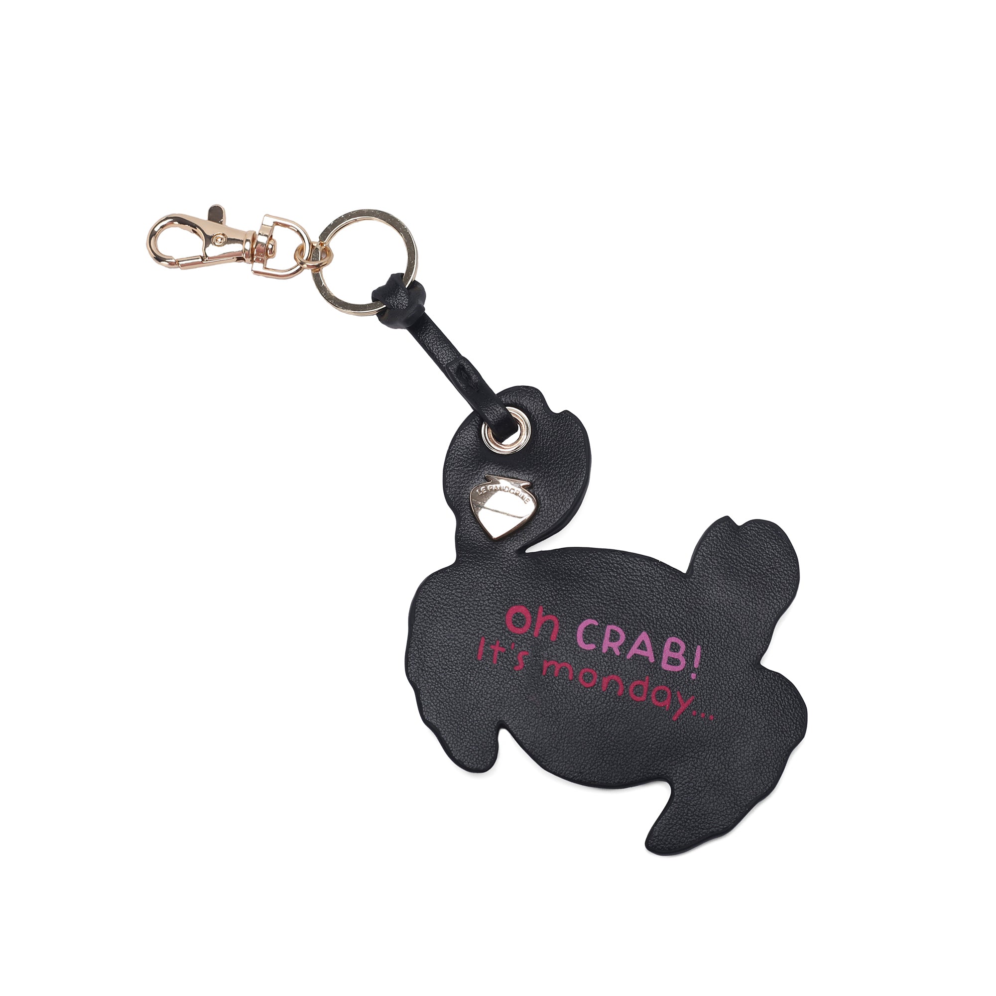 Shaped charm keyring with fuchsia gold lobster clasp - Women's Accessories | Le Pandorine