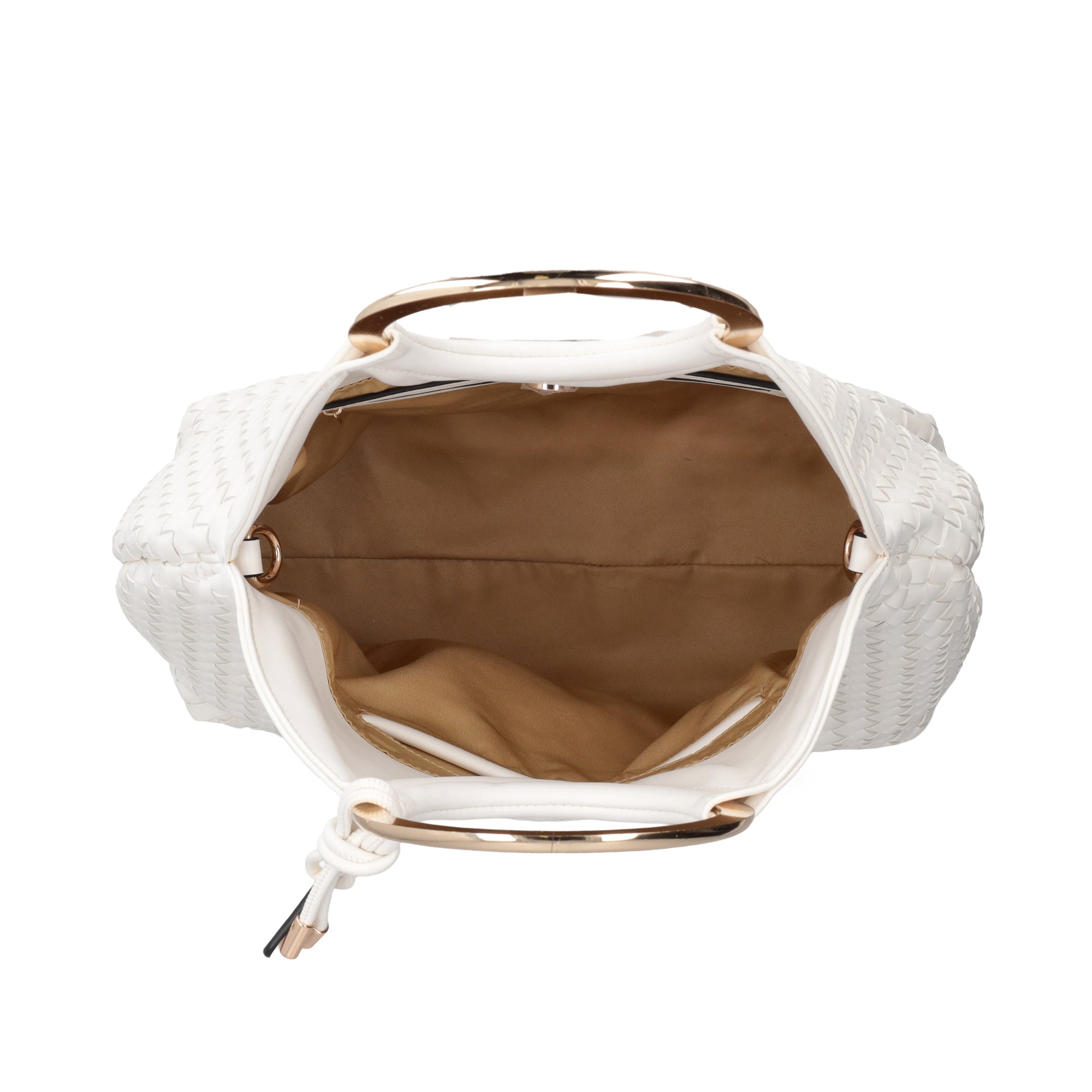 Aurora handbag with hoop handle cream color - Women Bags | Le Pandorine